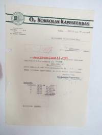 Oy Kokkolan Kappatehdas, Kokkola, 18.11.1948 -asiakirja
