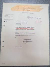 Oy Metallikutomo - Metko, Brunakärr, 6.3.1940 -asiakirja / firmalomake