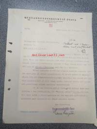 Kustannusosakeyhtiö Otava, Helsinki, 6.8.1940 -asiakirja / firmalomake, allekirjoitus Hannes Reenpää