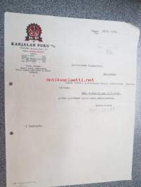 Karjalan Puku Oy, Viipuri, 16.2.1932 -asiakirja / firmalomake