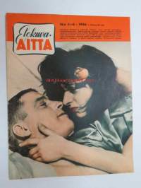 Elokuva-Aitta 1956 nr 5-6, Kansikuva Anna Magnani & Burt Lancaster, Kun kaupnki nukkuu, Yhteinen vaimomme, Tunnustus, Marilyn Monroe - Kesäleski (Seven year itch),