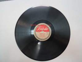 Triola T 8021 Jorma Ikävalko - Iloinen kulkuri / Kippari kvintetti - Pelimanni Ollii -savikiekkoäänilevy, 78 rpm