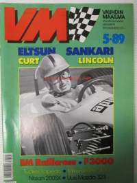 Vauhdin maailma 1989 nr 5 -mm. VM maistelee Mazda 323 -Volvo 440 -Kawasaki ZX-10 -Nissan 200SX, RR-MM Japani & Australia, Miljoona Cup, Formula 1 Brasilian ja  San