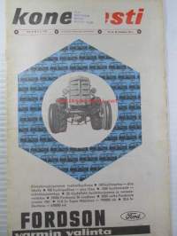 Koneviesti 1962 nr 10 -mm. Lannoitteen käsittely irtotavarana, Kylmäilmakuivurit ja niiden lämmönlähteet, Pientraktorit ja puutarhatraktorit kuvat ja  tekniset