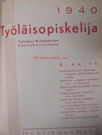 Työläisopiekelija 1940 - sidottu vuosikerta