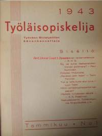 Työläisopiekelija 1943 - sidottu vuosikerta