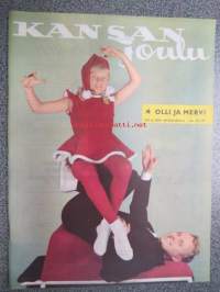 Kansan Joulu 1962 -joululehti, sis. mm. Olli ja Mervi - isä ja tytät akrobaatteina, Yhtenäiskoulussa Helsingissä, Mieluisin festivaalimuistoni, 12 miestä