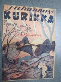 Juhannus-Kurikka 1925 -pila- ja satiirilehti, kansikuvitus Y. Yrjölä