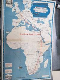 Springbok Service  Route Map between South Africa and The United Kingdom / tussen  Suid-Afrika en die Verenigde Koninkryk -lentoreittikartta