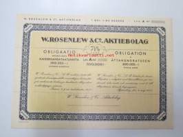 W. Rosenlew & Co, aktiebolag 7 1/4% Obligaatio määrältään 800 000 mk Litt. A Obligation 1957 -obligaatiolaina, blanco