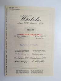 Wärtsilä-Yhtymä Oy - Koncern Ab, Värtsilä 1949, 50 osaketta á 1 600 = 80 000 mk -osakekirja, blanco, makuleras-leimattu