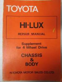 Toyota Hilux Repair Manual Supplement for 4 Wheel Drive, Chassis & Body - Korjaamokäsikirja
