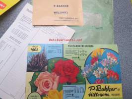 P. Bakker Oy Hillegom Kevät 1962 kukkasipulit, perennat, ruusut, koristepensaat -kuvasto