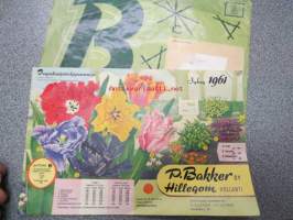 P. Bakker Oy Hillegom Syksy 1961 kukkasipulit, perennat, ruusut, koristepensaat -kuvasto