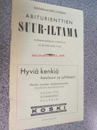 Suomalaisen lyseon abiturienttien iltamat Suomalaisella lyseolla 14.12.1935 /Turku