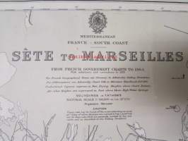 Mediterranean France-South Coast Séte to Marseilles - from French Government to Charts to 1964