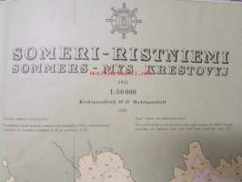 Suomenlahti Someri - Ristniemi/ Finska Viken Sommers Mys Krestovyj 1:50 000 - Merikartta