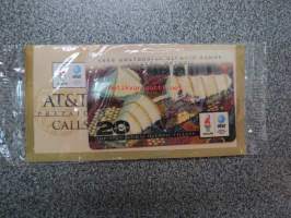 AT&T Prepaid call card / Olympia 1996 Atlanta / 20 units AT&T Global Olympic Village Phone Card -käyttämätön puhelinkortti- / prepaidkorttipakkaus