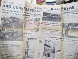 Maantiekuolema Piikkiössä kuudelle nuorelle ihmiselle - Frontalkrock på riksettan döden för sex ungdomar - Turun Päivälehti & Åbo Underrättelser, 22.7.1967