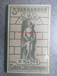 Sparbanken i Åbo / Turun Säästöpankki -Säästökirja nr 85264 alkaen vuodelta 1911, vaihdemies Johan Alfred Tunturi