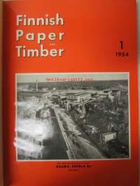 Finnish Paper and Timber 1954 -sidottu vuosikerta - sis. 