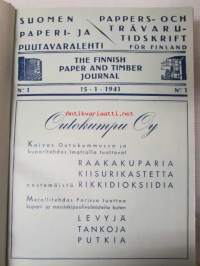 Suomen Paperi- ja Puutavaralehti / Pappers- och trävarutidskrift för Finland / The finnish paper and timber journal 1941, paperiteollisuuden ja puutavara-alan