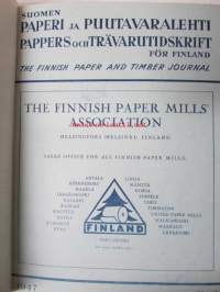 Suomen Paperi- ja Puutavaralehti / Pappers- och trävarutidskrift för Finland / The finnish paper and timber journal 1947, paperiteollisuuden ja puutavara-alan