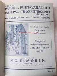 Suomen Paperi- ja Puutavaralehti / Pappers- och trävarutidskrift för Finland / The finnish paper and timber journal 1946, paperiteollisuuden ja puutavara-alan