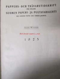 Pappers- och trävarutidskrift för Finland / The finnish paper and timber journal 1925, Suomen Paperi- ja Puutavaralehti paperiteollisuuden ja puutavara-alan