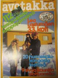 Avotakka 1979 nr 3 sis. mm. seur. artikkelit / kuvat / mainokset; Huonekalukankaat, Keittiöntyövälineet, Leo Lastumäki 33. koti, 122 kesäpaikkaa