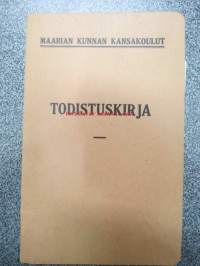 Maarian kunnan kansakoulut - Todistuskirja - Pekka H. 1938-1939