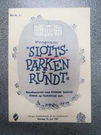 Slottsparken rundt (Oslo) - Mandag 12. juni 1961-käsiohjelma