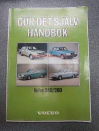 Volvo 240 / 260 - Gör det själv handbook - boken gäller 240/260 från årsmodell 1975-, speciella avvikelser somm finns på gaskonverterade (LPG) behandlas inte