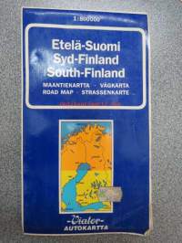 Etelä-Suomi, Syd-Finland, South-Finland -Viator maatiekartta, vägkarta, Road map, Strassenkarte
