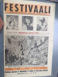 Festivaali (VI Festival 1957 sa Mir i drusba - Rauhan ja ystävyyden festivaali, Moskova) - Suomen Festivaalikeskuksen tiedonantoja huhtikuussa 1957