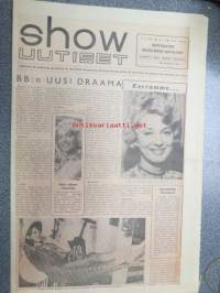 Show uutiset 1961 nr 1, ilmestynyt 14.1.1961, sis. mm. seur. artikkelit / kuvat; Brigitte Bardot, Teija Sopanen, Elviksen filmipuuhat, Lorne Lesley, Elokuvakatsaus,