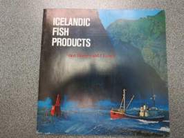 Icelandic fish products -esite, jossa kuvattuna tyypillisiä saaliskaloja ja niistä tehtyjä ruokia, englanninkielinen