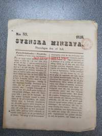 Svenska Minerva 1838 nr 89, 26.6.1838 -lehtipostitusleimattu