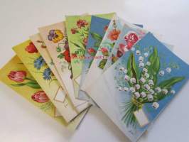 Kukkakorttisarja I, 10 kpl postikortit kukkakortti (käyttämättömät)