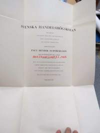 Svenska Handelshögskolan tilldelar... professorn Paul Henrik Schybergson Ekonomiedoktors grad Honoris causa... 24. oktober 1953 -todistus kunniatohtorin arvosta,