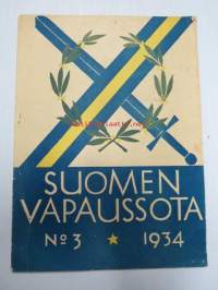 Suomen vapaussota 1934 nr 3, sis. mm. artikkelit; Rutosalaiset Suomen vapaussodassa, Ruotsalaiset vapaaehtoiset, U.C. 57 patsas, Ruotsalaiset vapaussotamme