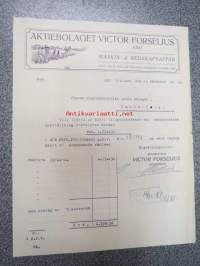 Ab Victor forselius, turku, 15.12.1921 -asiakirja
