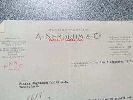 A. Nerdrum & Co, Helsinki, 3.9.1917 -asiakirja