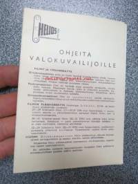 Ohjeita valokuvailijoille