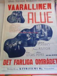 Vaarallinen alue - Det farliga området, pääosissa Gabriel Gabrio, Junie Astor, ROger Legris, Héléne Pépée, Rin-tin-tin - elokuvajuliste