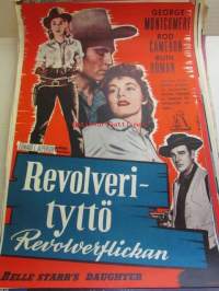 Revolverityttö - Revolverflickans, pääosissa George Montgomery, Rod Cameron, Ruth Roman - elokuvajuliste