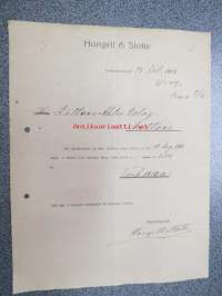 Hongell & Slotte, Gamlakarleby (Kokkola) 28.2.1907 -asiakirja