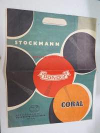 Stockmann Äänilevyosasto - Grammofonavdelningen/ Polydor / Coral -äänilevykassi 1950-luvun alusta