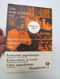 Porthanian paperikauppa / Keskusvarasto ja kioski / Viikin paperikauppa - Ylioppilastuki ry -lukujärjestys