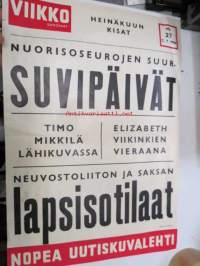 Viikko Sanomat nr 27, 7.7.1955 mainosjuliste / 